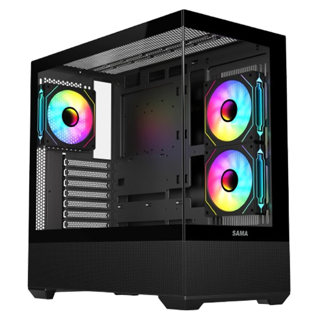 <strong>SAMA SV-02 ARGB BLACK TEMPERED GLASS ATX CASING</strong>