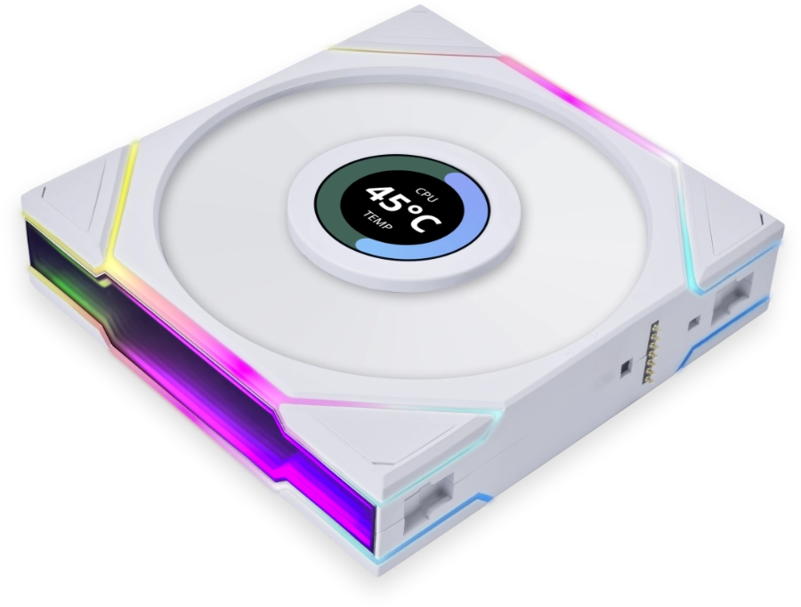 <strong>LIAN LI UNI FAN TL LCD 140 RGB WHITE REVERSE BLADE 1-PACK FAN</strong>