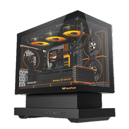 <strong>DARKFLASH FLOATRON F1 BLACK ARGB TEMPERED GLASS m-ATX CASING</strong>