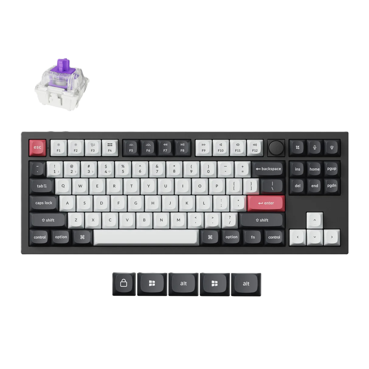 <strong>Keychron Q3 HE QMK Wireless Custom Keyboard - PURPLE SWITCH</strong>